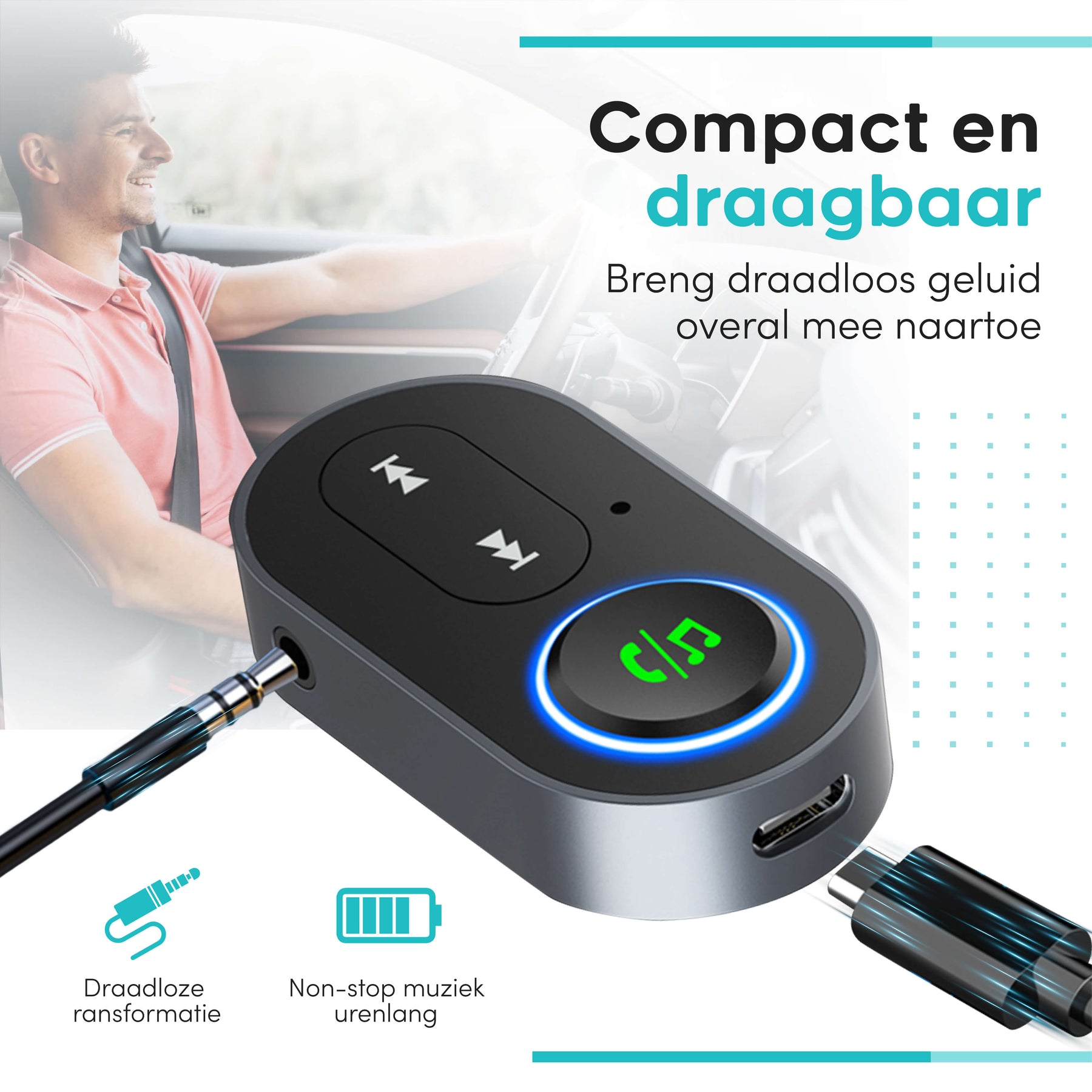 Compact en draagbaar bluetooth ontvanger