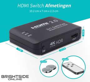 BrightsideHDMIswitchinclusiefafstandbedieningenbatterij