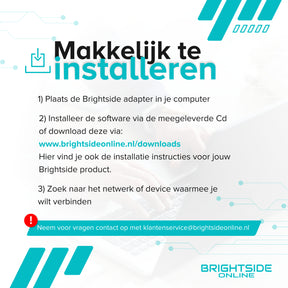 Brightside Wifi adapter USB - Dual band - 1300Mbps - Realtek chip - 2.4GHz & 5Ghz